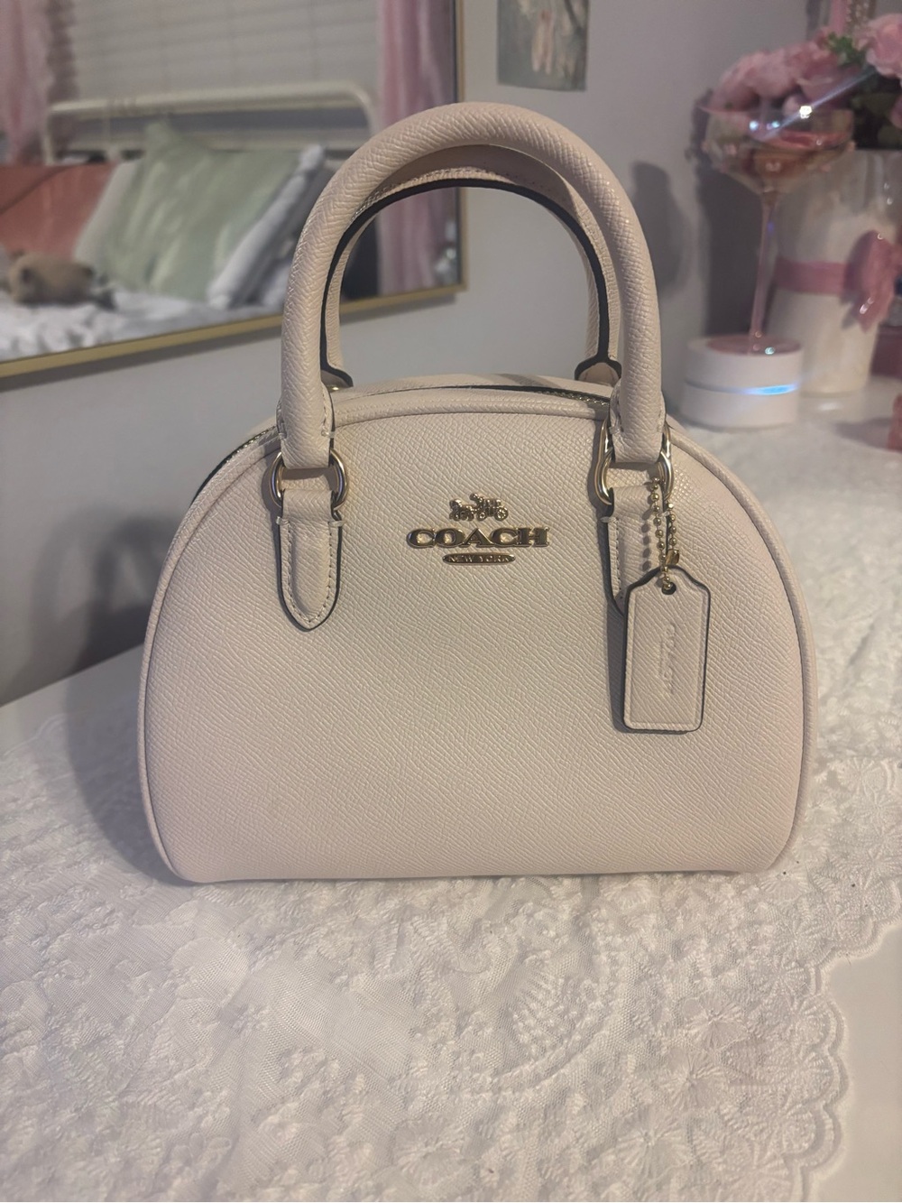 Coach Mini Dome Satchel in white